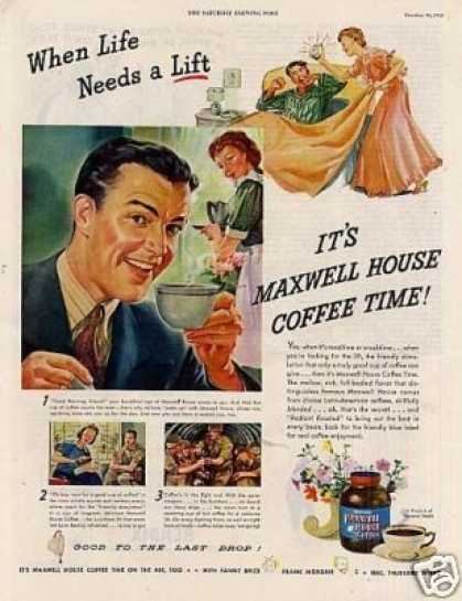 Maxwell House coffee ad from 1940s