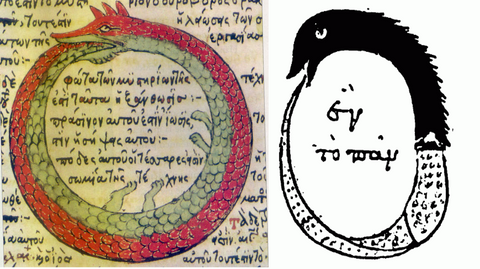 Ouroboros depicted in alchemical texts