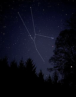 The Taurus constellation in the night sky