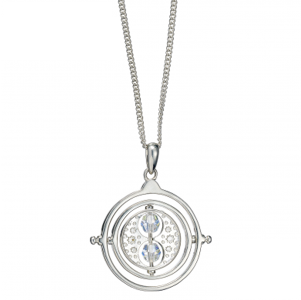 Harry Potter Silver Time Turner Necklace with Swarovski Crystals