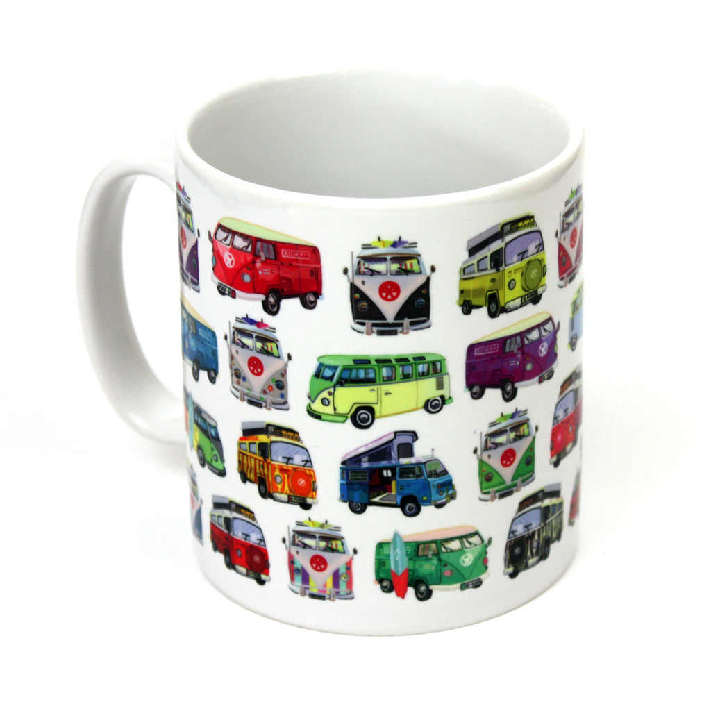 VW Camper Van Mug - Happy Piranha 