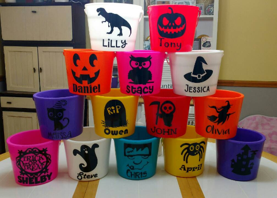 custom halloween buckets