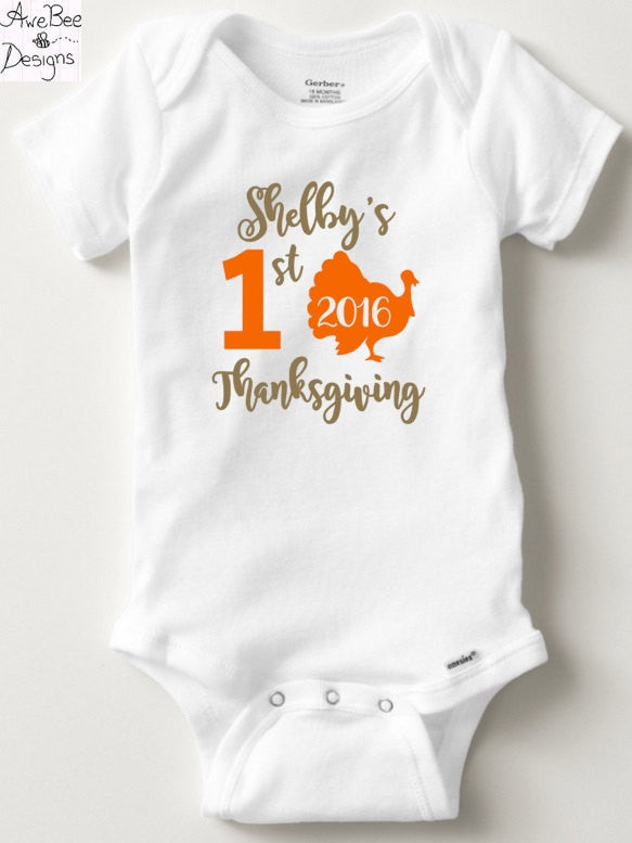 baby's first thanksgiving shirt