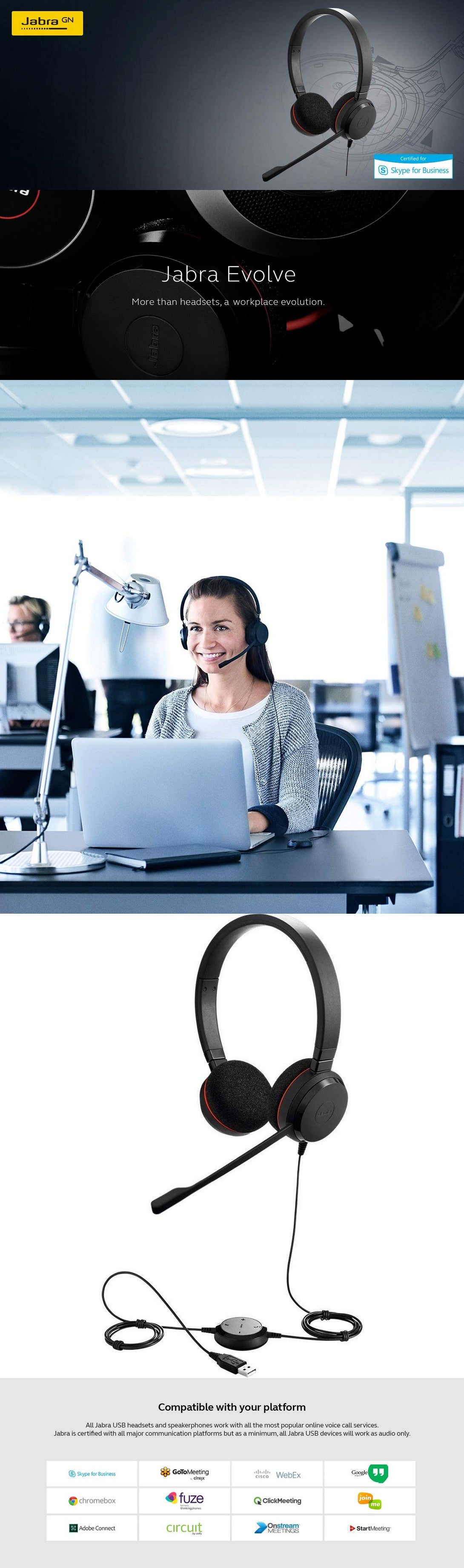Jabra Evolve 20 商用級 專業通話耳機｜免費送貨｜anlander.com