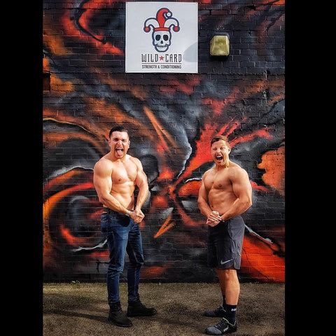 Nathan Black and Alex Burrell before a Wild Card Gym Event