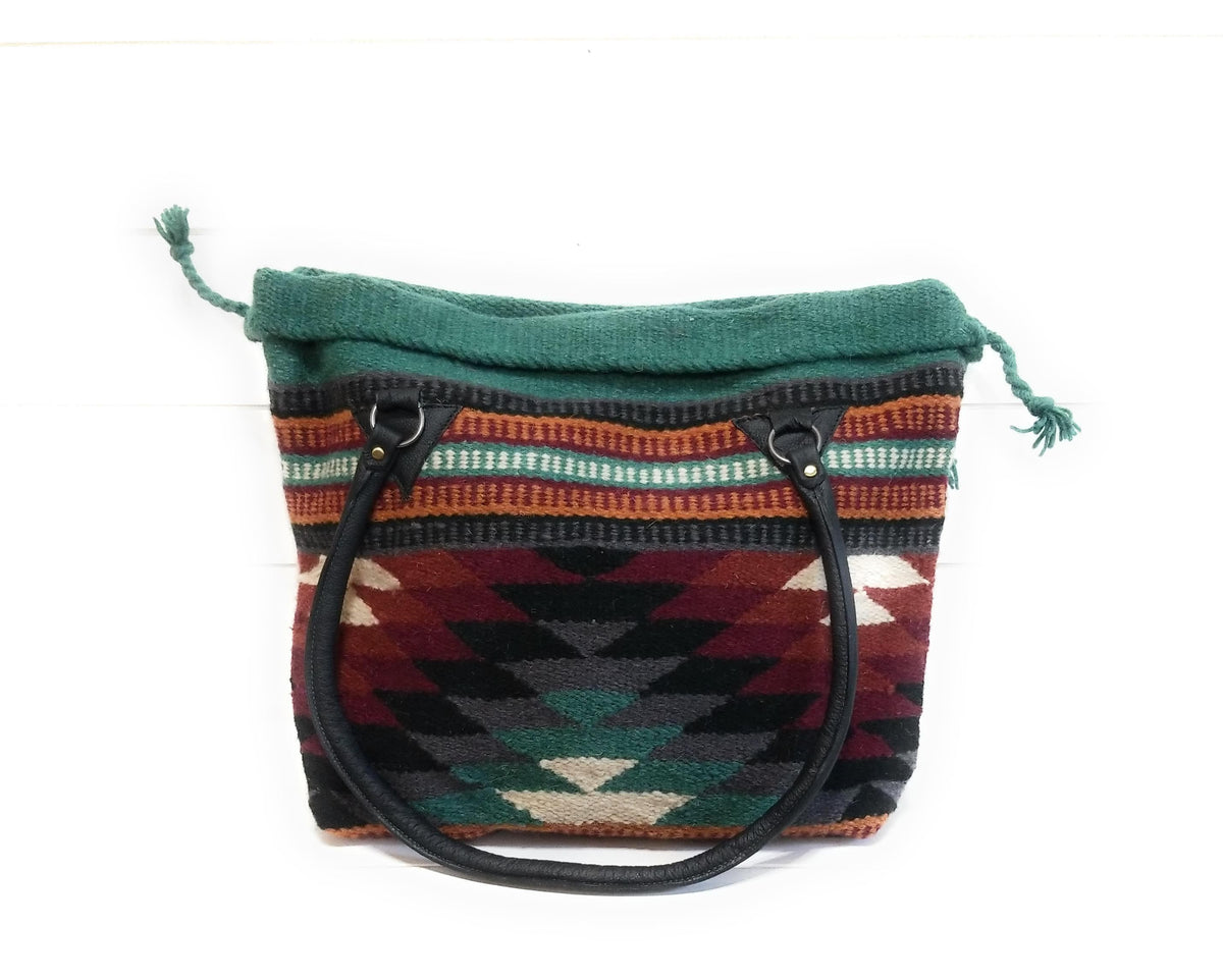 Southwestern Hand Woven 100% Wool Purse-Handbag- Boho Tote-The Camila