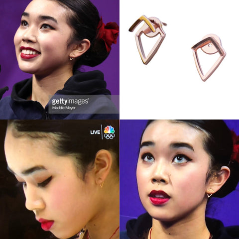 AOL featured TRILL earrings by SONIA HOU Jewelry - worn by Olympic U.S. Figure Skaters Karen Chen and Mirai Nagasu