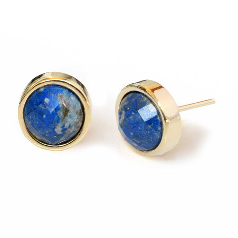 FIRE 24K Gold Stud Blue Gemstone Earrings Are One Of The Best Black Friday Jewelry Deals and Sales 2018 By Sonia Hou Jewelry