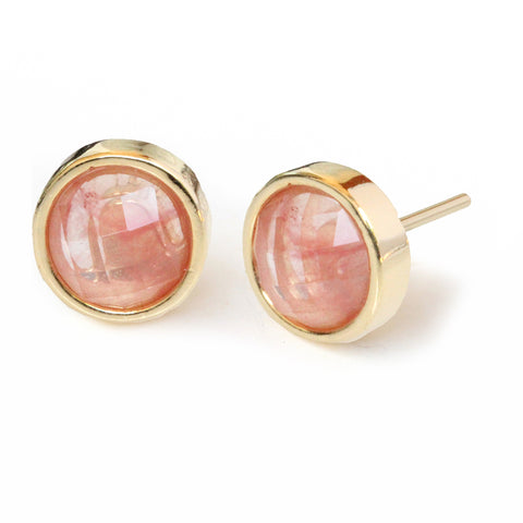 Holiday Gift Guide 2018 for women includes FIRE 24K Gold Stud Pink Coral Gemstone Earrings by SONIA HOU Jewelry