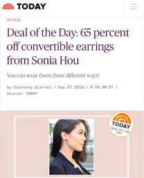 NBC's Today Show featured Sonia Hou Jewelry