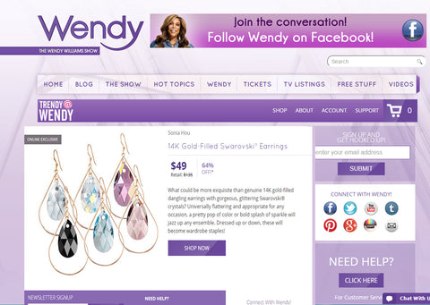 SONIA HOU Jewelry Designer markets her business on Wendy Williams show for free