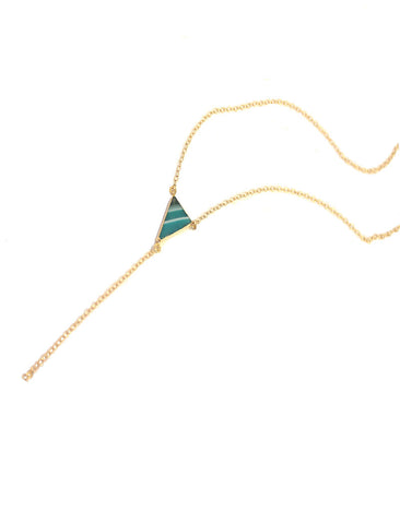 UNICORN Gold Y Necklace In Turquoise Agate Gemstone Is One Of The Best Black Friday Jewelry Deals and Sales 2018 By Sonia Hou Jewelry