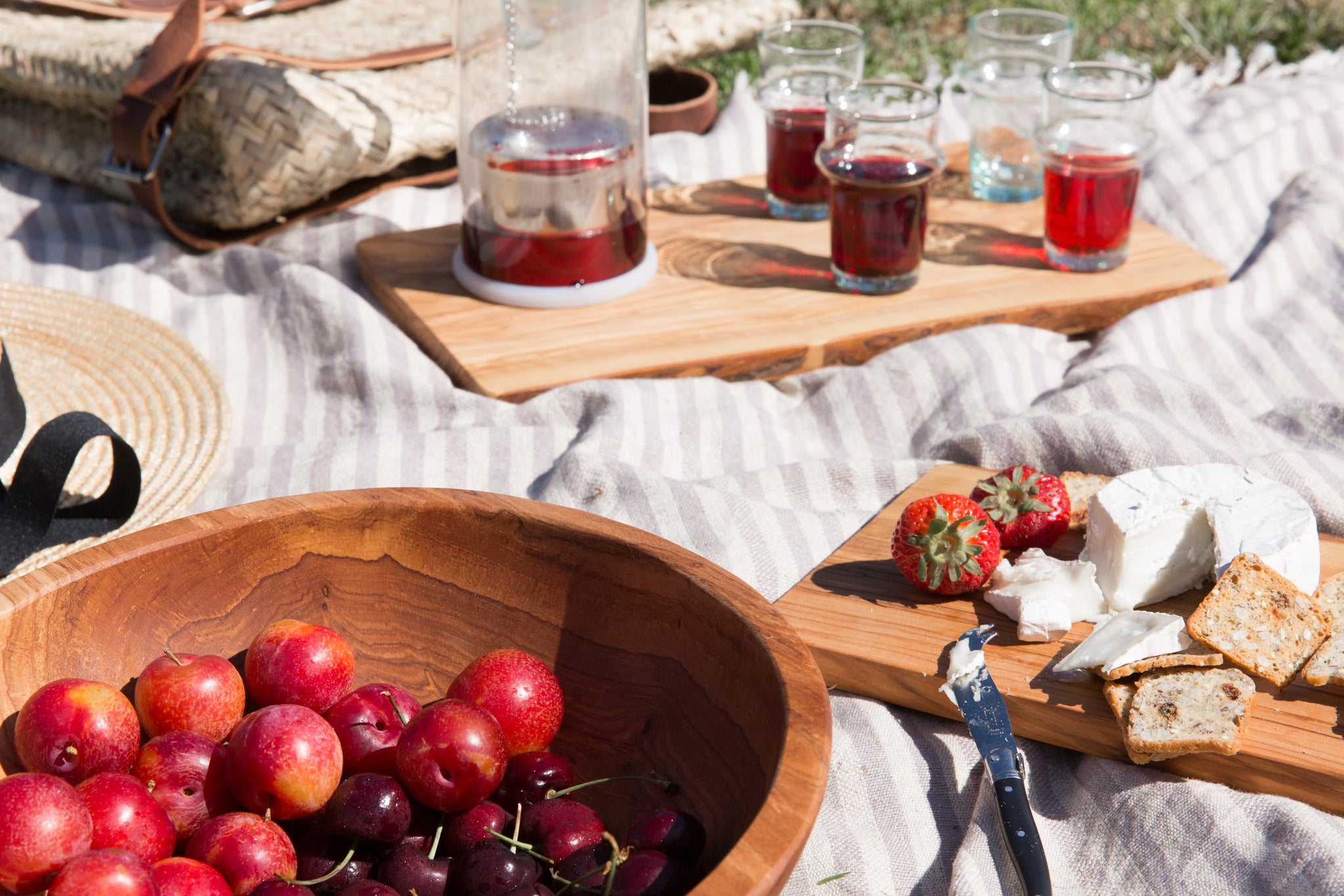 picnic spread in sunshine