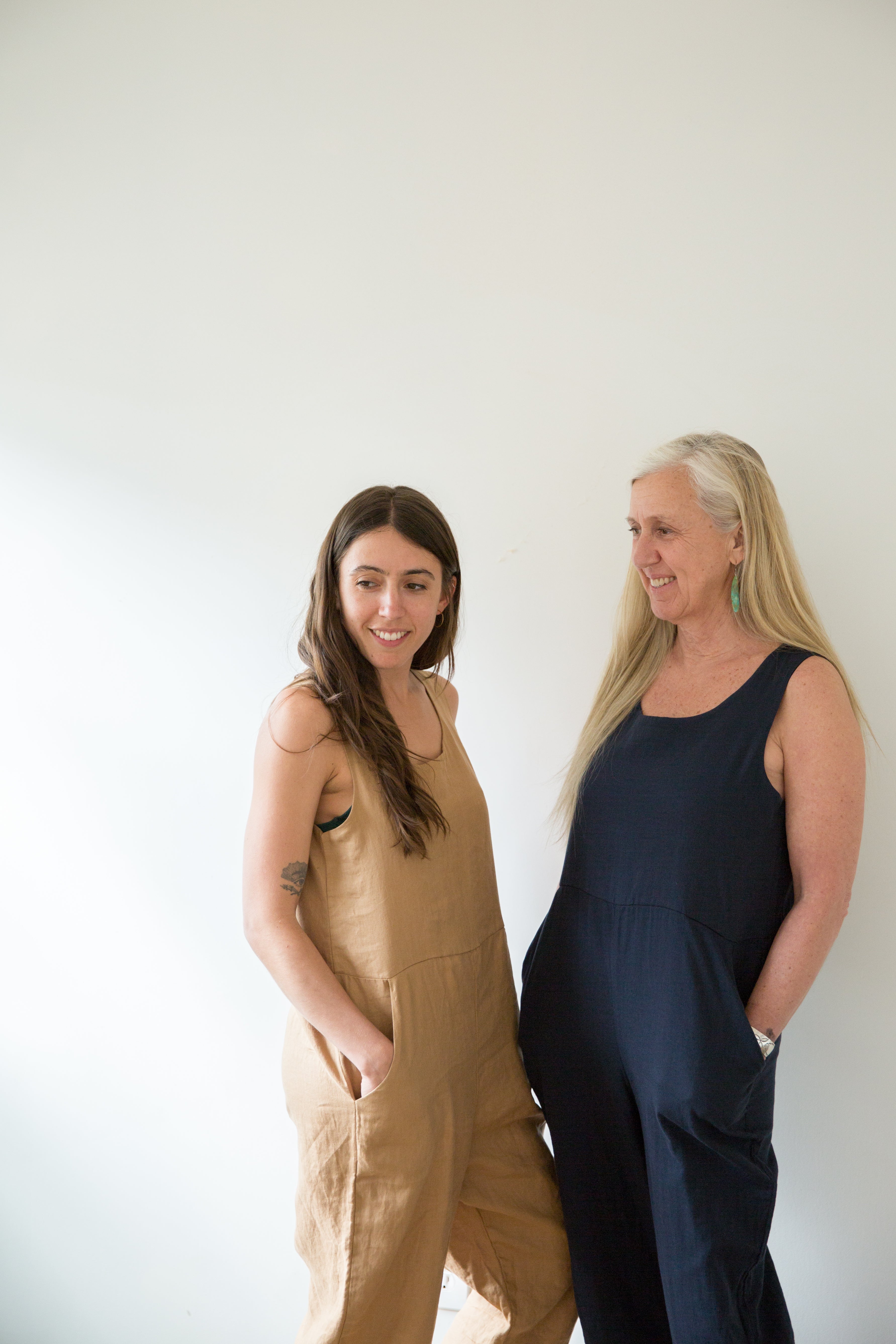 Dotter owners, Annika Huston and Susanne McLean, wearing It Is Well jumpsuits