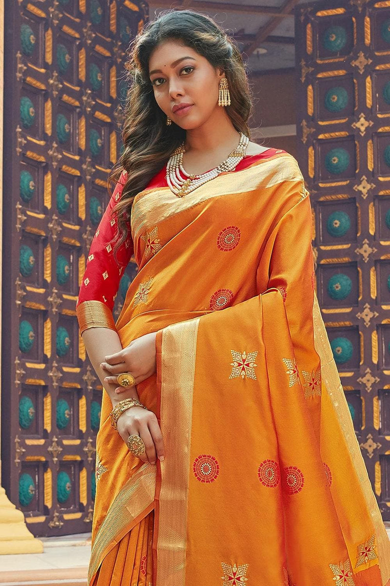 Yellow Color Designer Soft weaving silk in New style n New look With Soft Silk finish with Rich pallu with royal banarsi saree for women