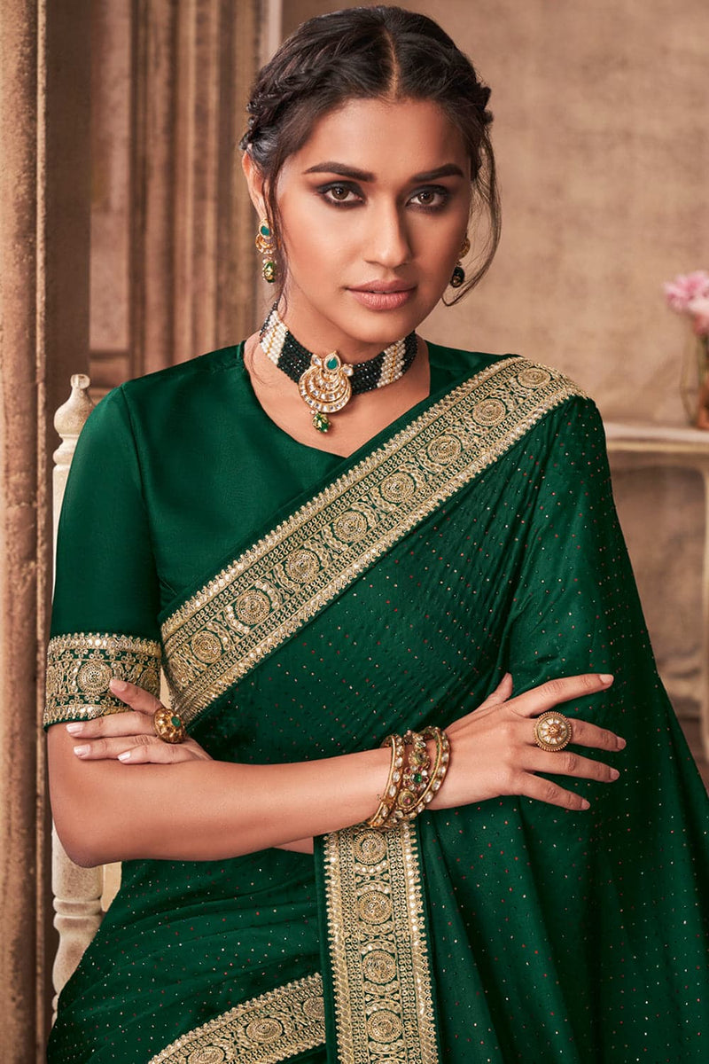 Buy Green Silk Saree online-Karagiri