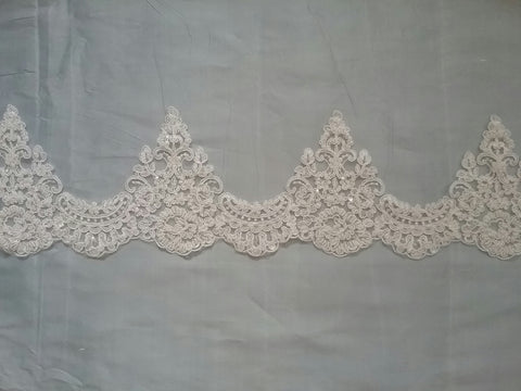Lace edged wedding veils by Blossom and Bluebird