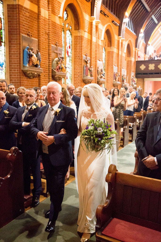 Real Bride Jennie in her wedding veil by Blossom and Bluebird