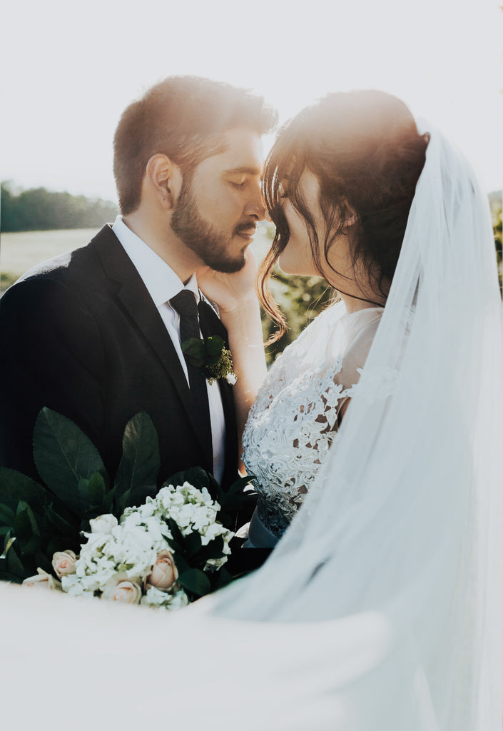 Real Bride Rubi in the Beauty veil by Blossom and Bluebird