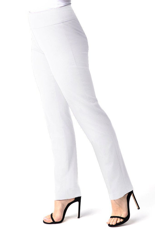 WIDE BAND PULL ON  NARROW LEG PANT- White