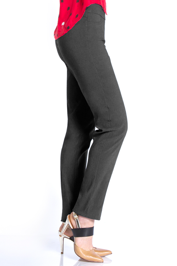 PULL ON NARROW LEG PANT - Charcoal