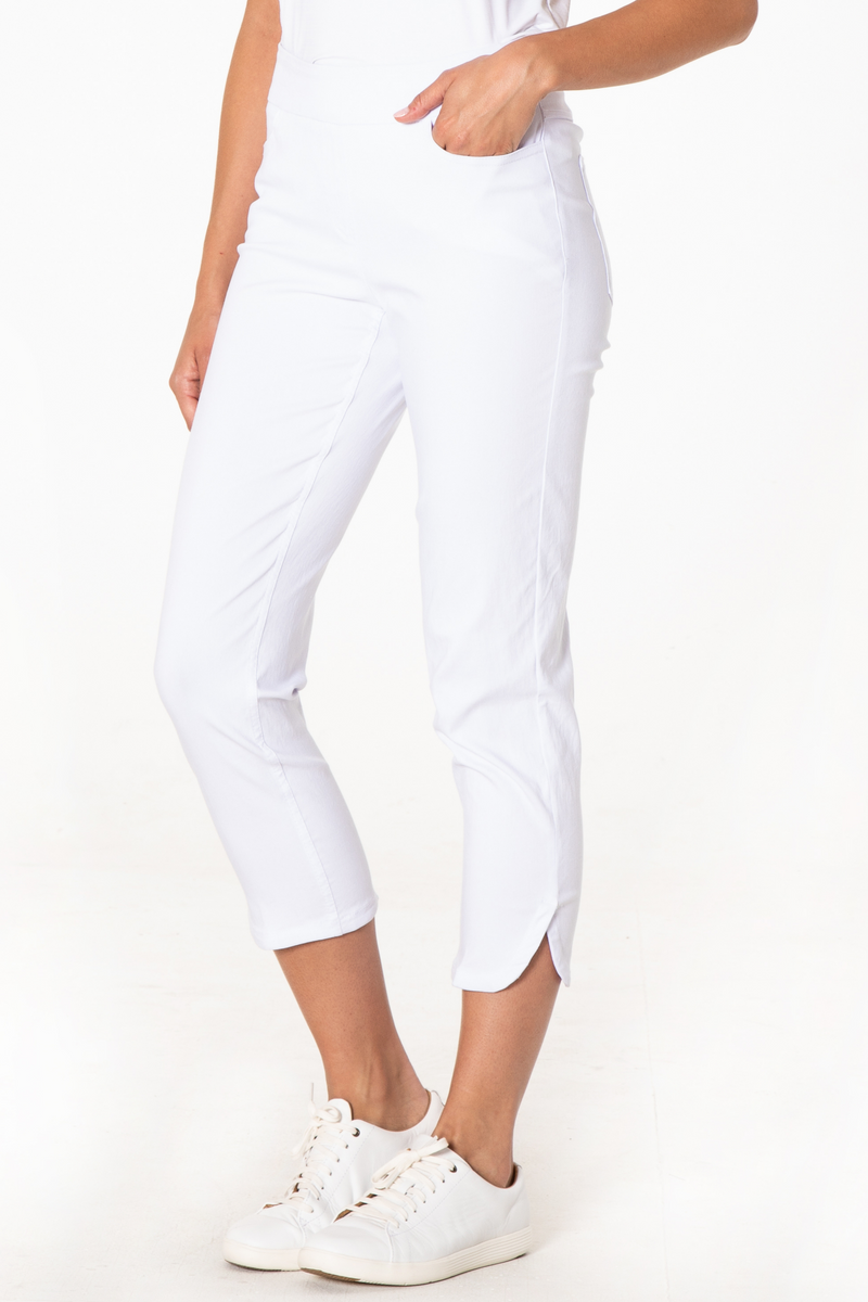 DOLPHIN HEM CROP - White