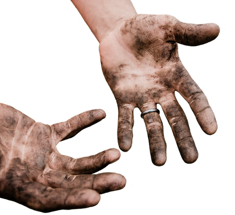 picture of dirty hands
