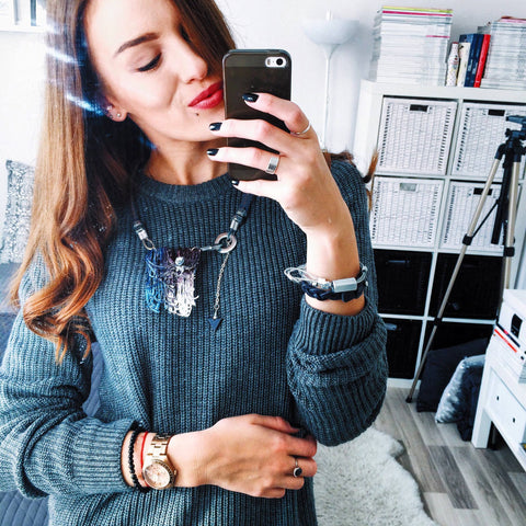 fashion blogger with contemporary jewellery