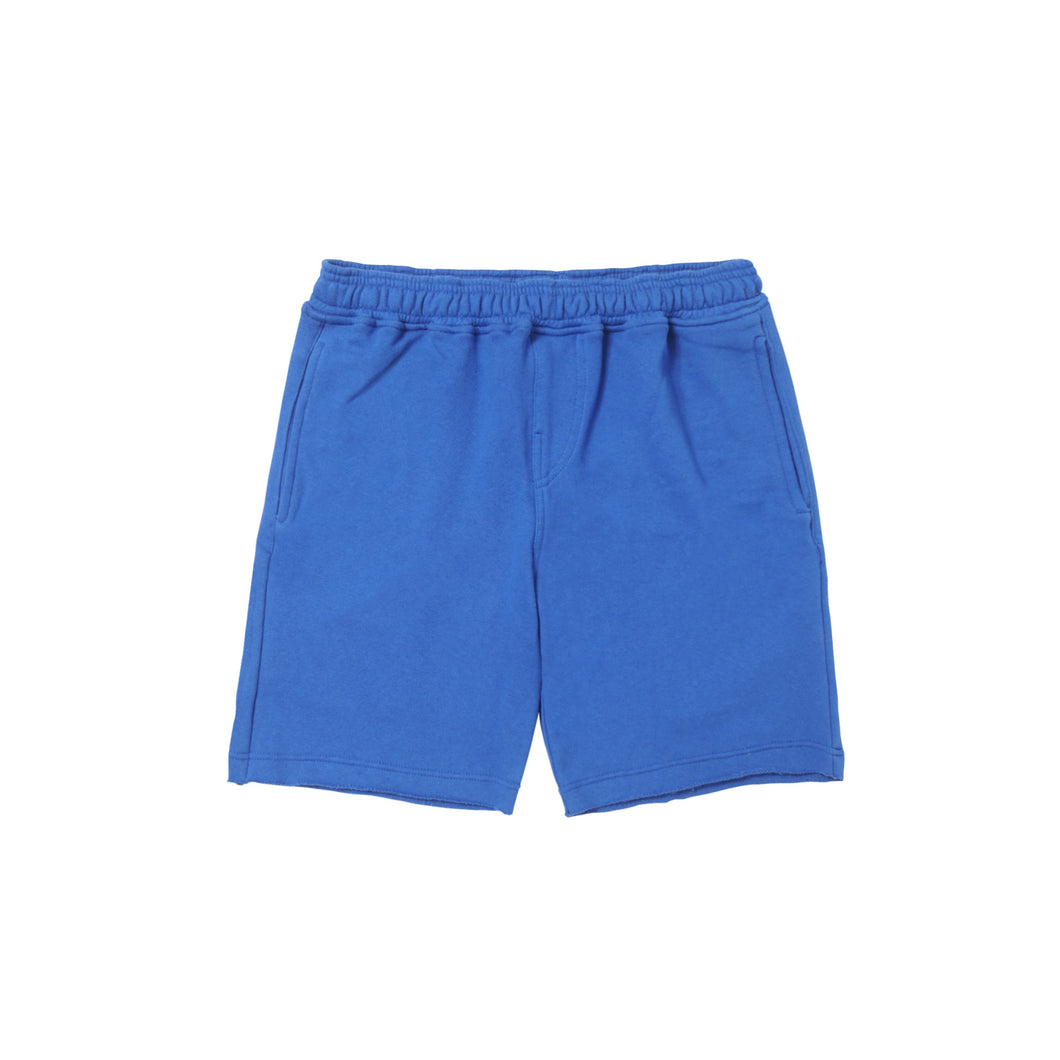 ELECTRIC BLUE RAW HEM SWEATSHORTS