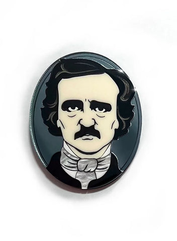 Poetic Poe Acrylic Portrait Brooch