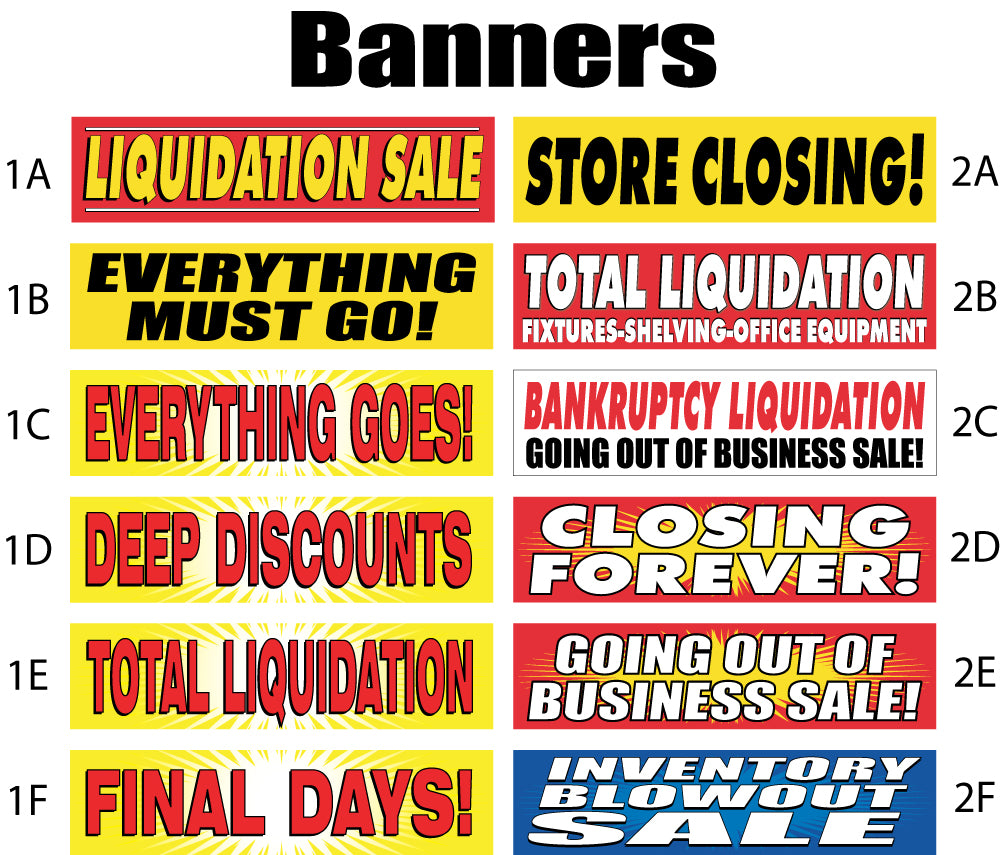 Store Closing Signs For Sale