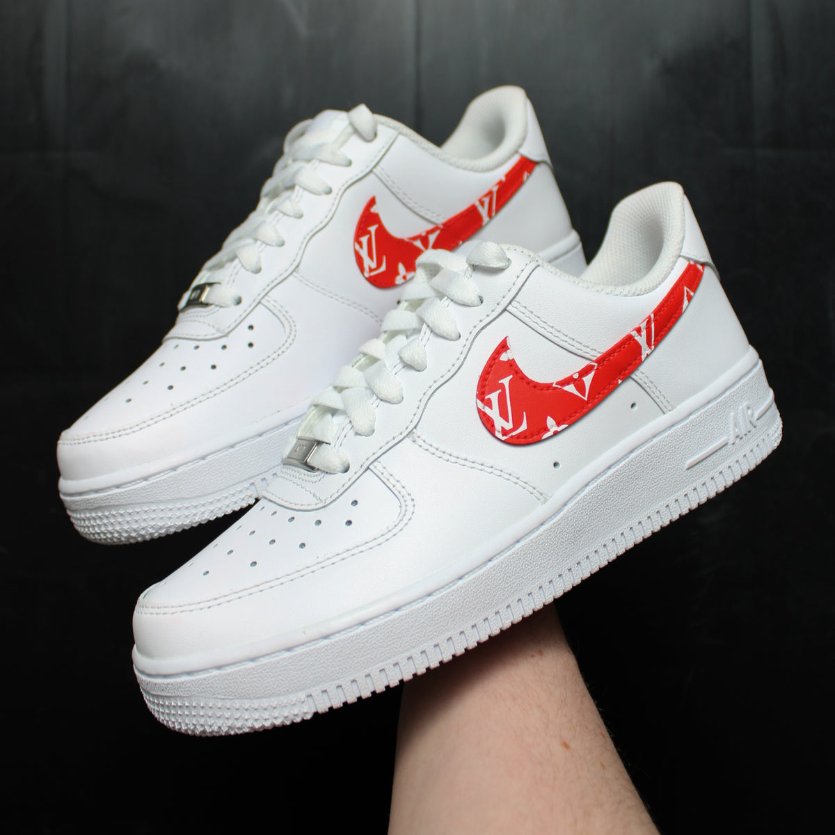 Red Louis Vuitton Nike Air Force 1 Custom Sneakers – TheShoeCosmetics