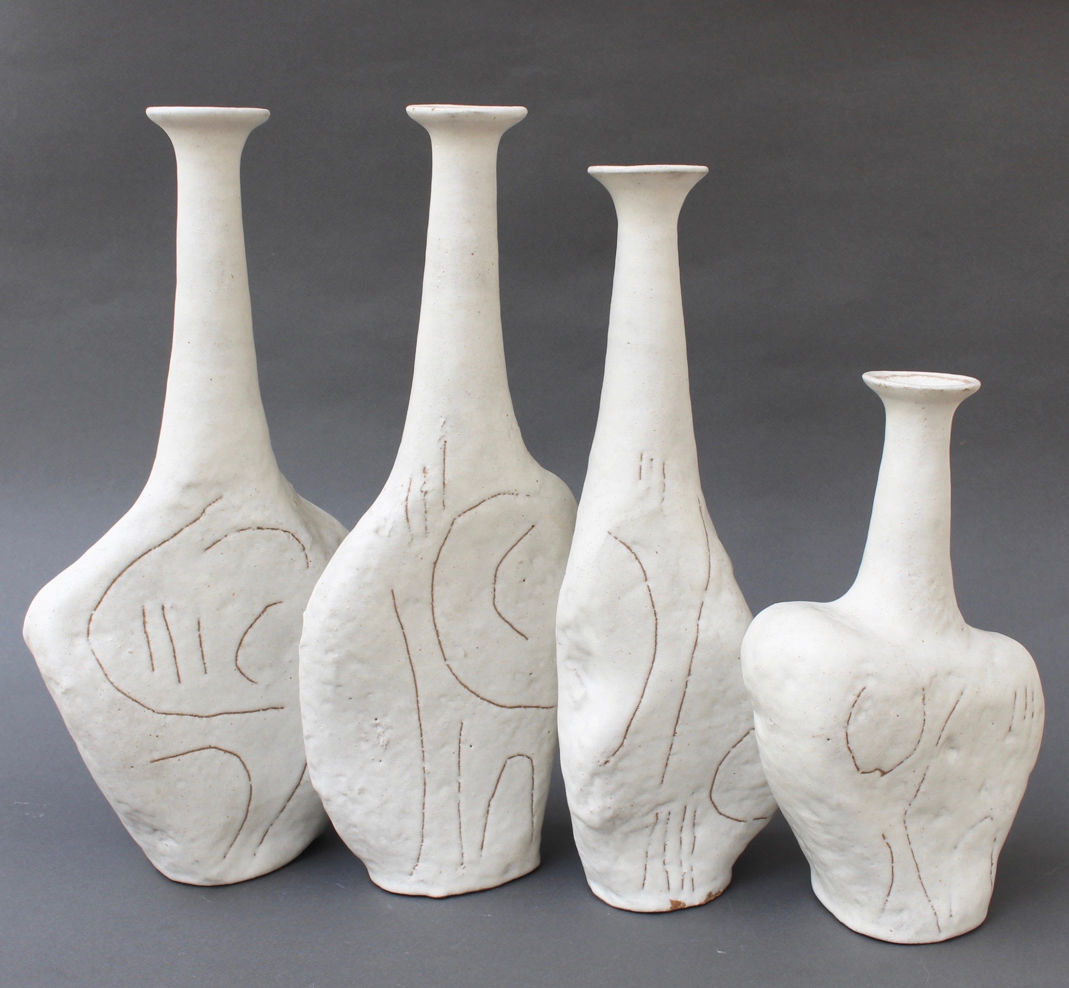 Set of Four Sassi (Grès) Vases by Bruno Gambone (circa 1980s)
