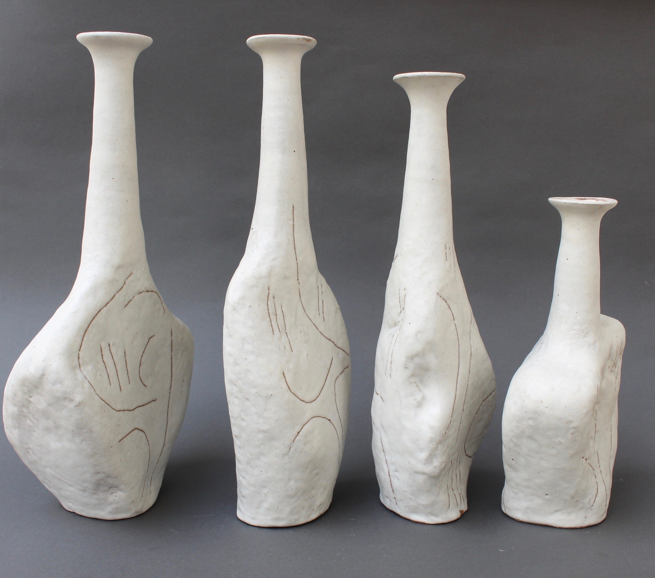 Set of Four Sassi (Grès) Vases by Bruno Gambone (circa 1980s)