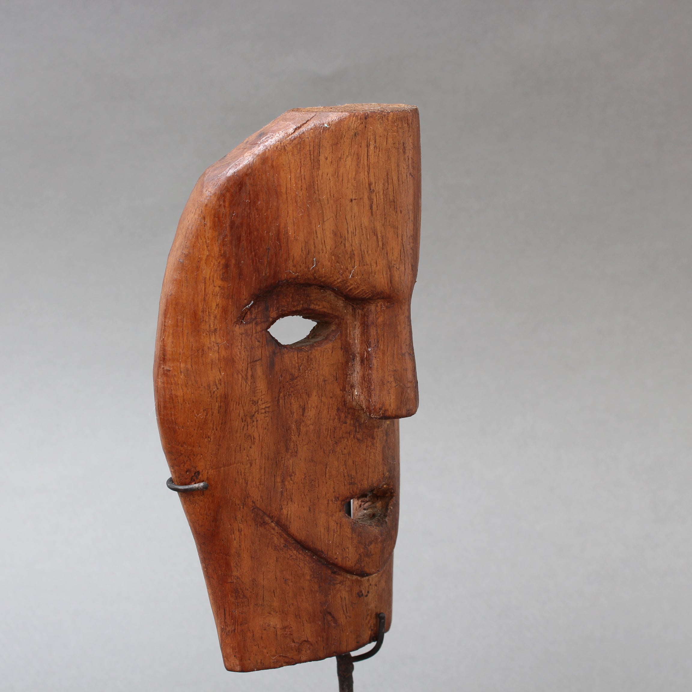 Carved Wooden Traditional Mask from Timor Island, Indonesia (circa 1970s)