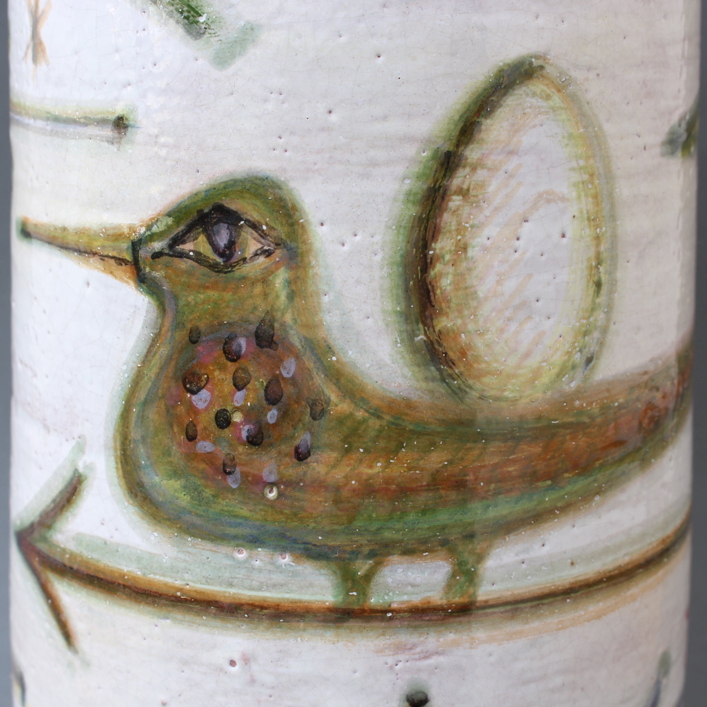 Decorative French Ceramic Bottle-Shaped Vase by David Sol (circa 1950s)