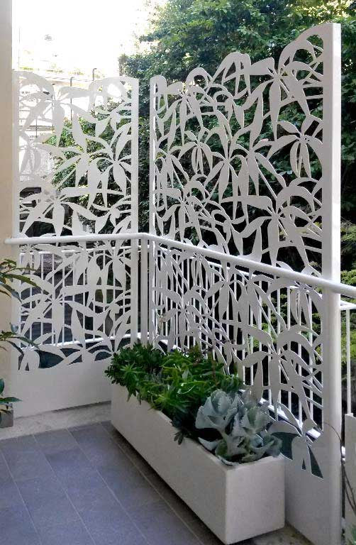 Schefflera screens and planter