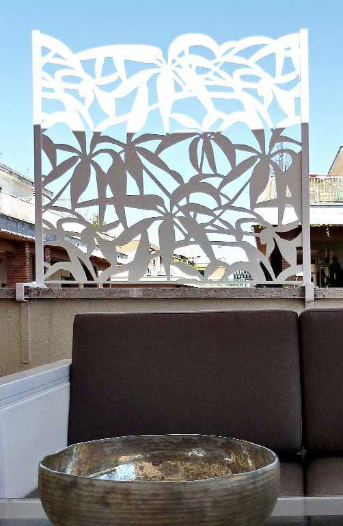Schefflera terrace detail panel with open top design