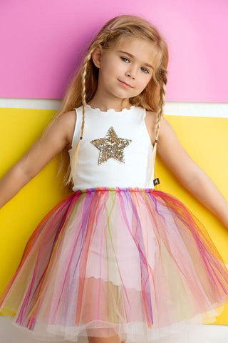 Petite Hailey Rainbow Star Tutu Dress