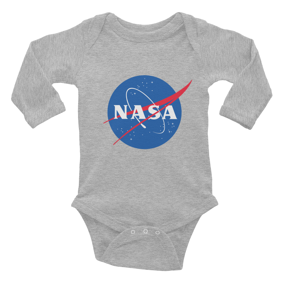 Shirtworld long sleeve baby bodysuit with NASA logo black Black  10-12 Monate