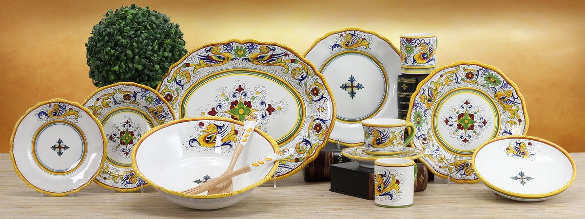 RAFFAELLESCO DELUXE DINNERWARE DERUTA HAND PAINTED TABLETOP