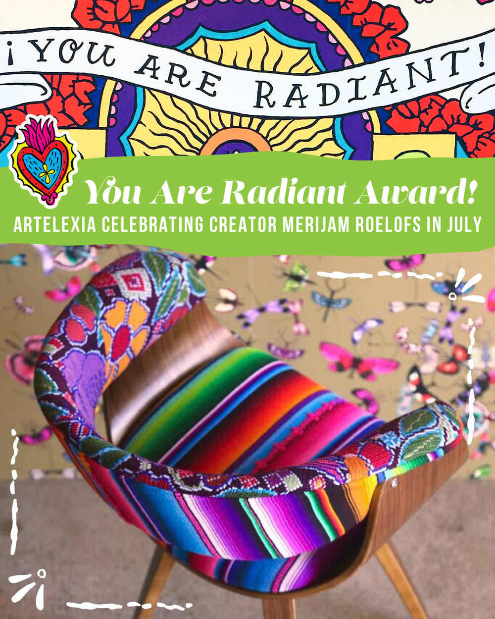 Artelexia's You Are Radiant Award Celebrating Creator Merijam Roelofs for July