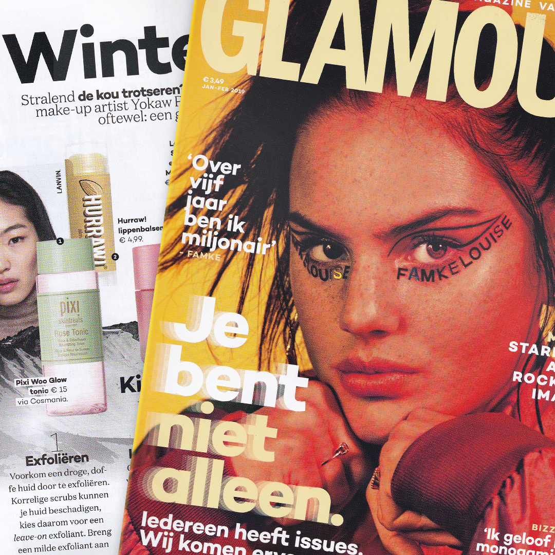 Hurraw! cosmetics featured in GLAMOUR magazine.
