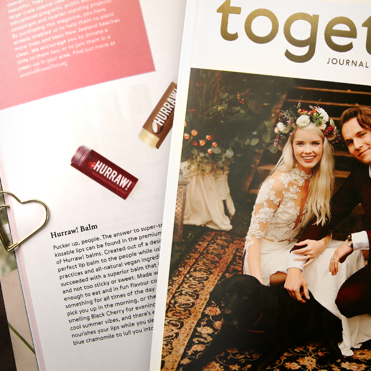 Hurraw! tinted vegan lip balm featured in Together Journal.
