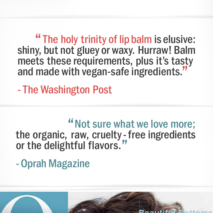 Hurraw! Lip Balms in The Washington Post and Oprah Magazine.