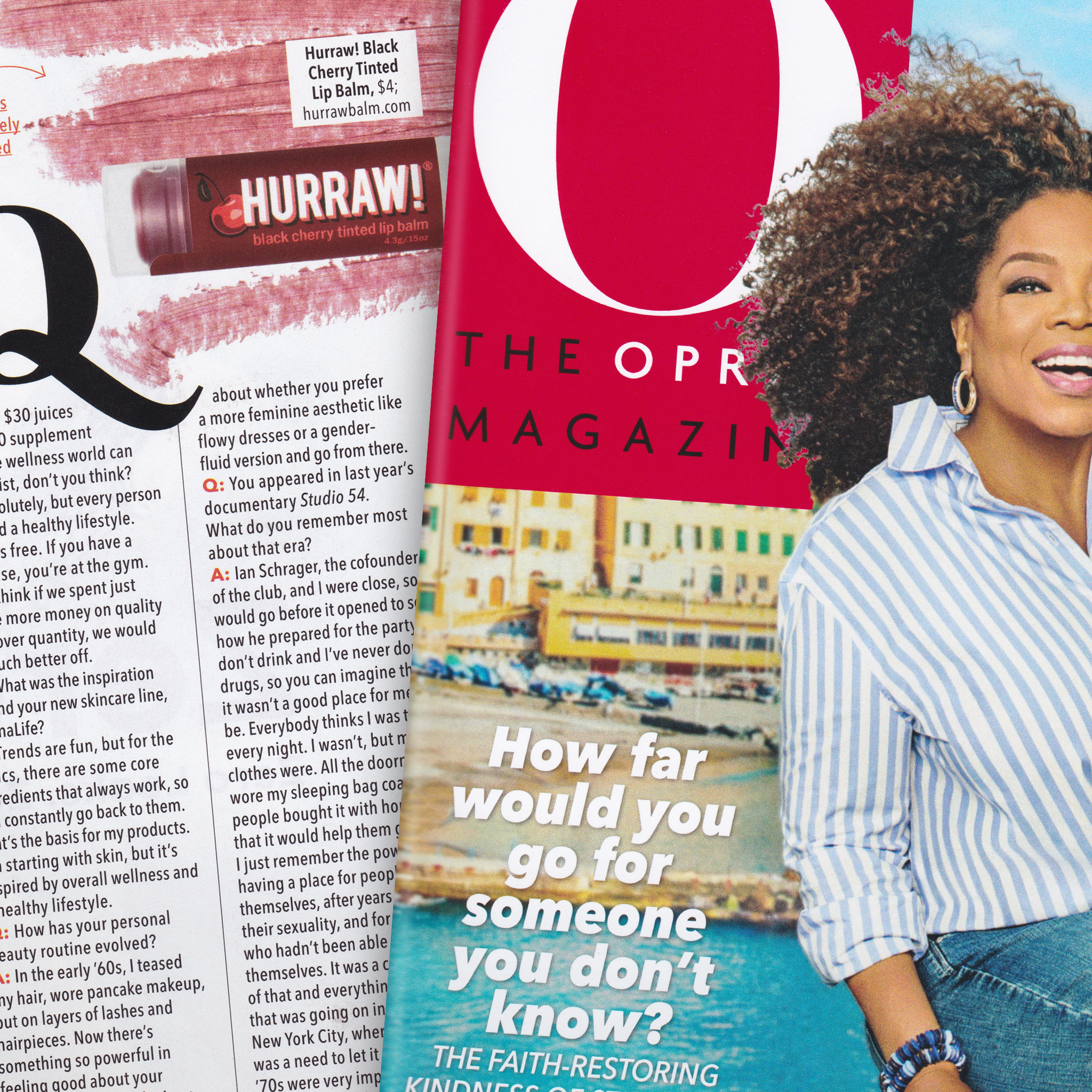 Hurraw! Black Cherry Tinted Lip Balm feature in Oprah Magazine.