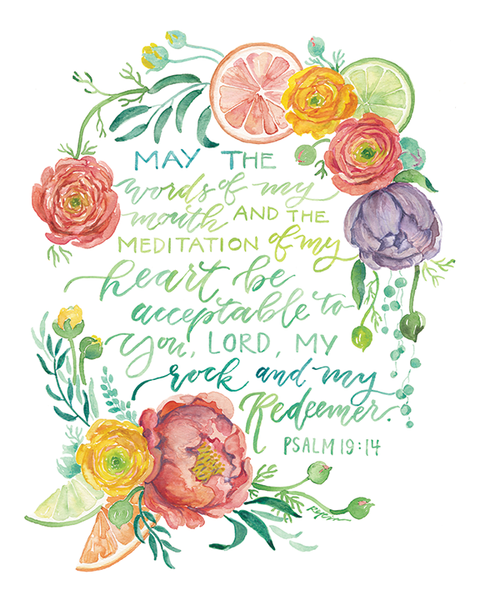 May The Words of My Mouth Psalm 19:14 print from GraceLaced