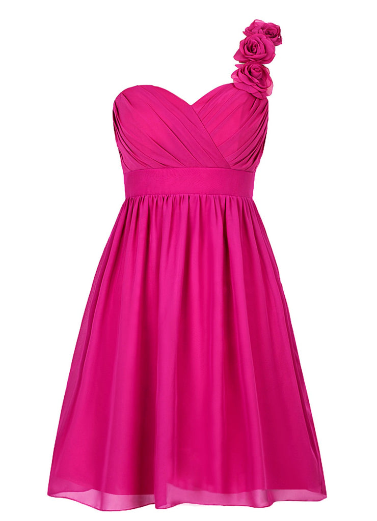 fuchsia one shoulder dress