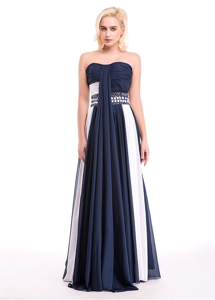 color block evening gown