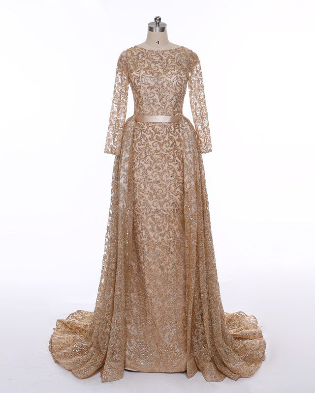 sparkly gold dress with sleeves